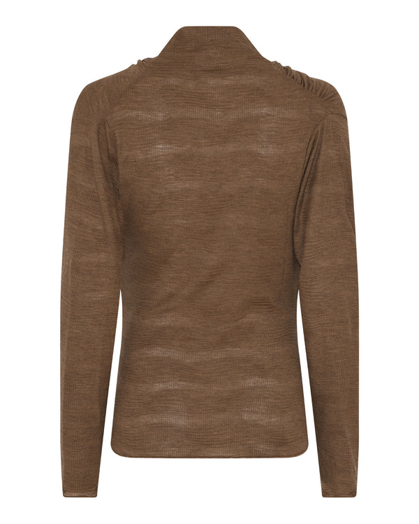 LA ROUGE ApS Luna Blouse w. Water Fall Top Camel