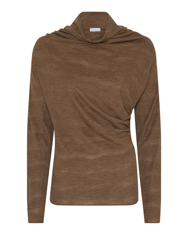 LA ROUGE ApS Luna Blouse w. Water Fall Top Camel