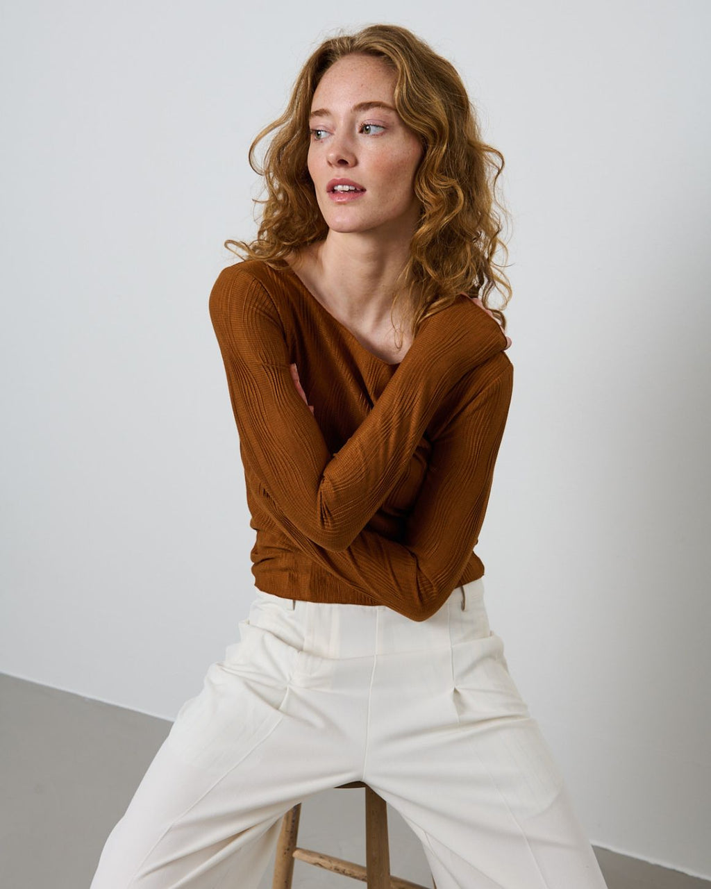LA ROUGE ApS Luna L/S Blouse Blouse Rusty