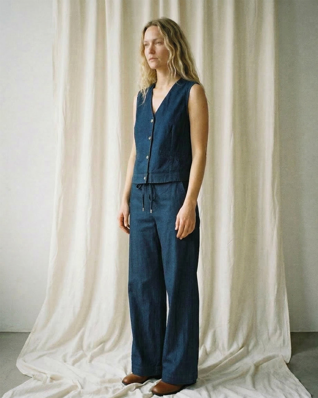 LA ROUGE ApS Luna Waistcoat Waistcoat Denim