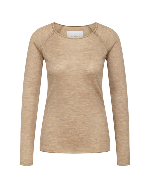 LA ROUGE ApS Marie L/S T-Shirt T-shirt Light Sand Melange