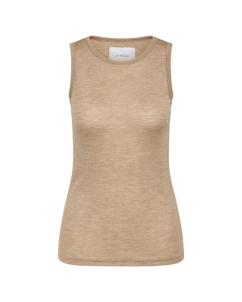 LA ROUGE ApS Marie Singlet Top Light Sand Melange