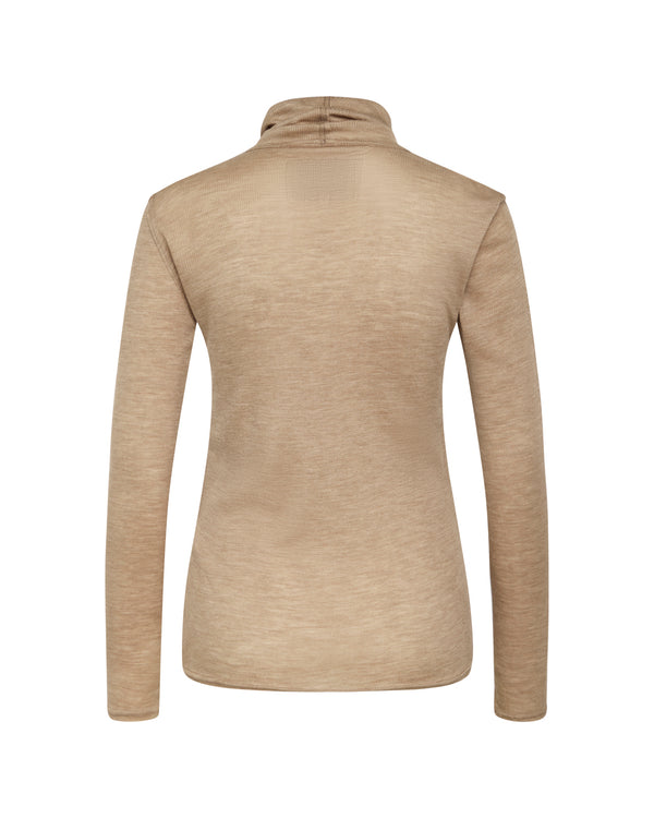 LA ROUGE ApS Marie Turtleneck Shirt Light Sand Melange