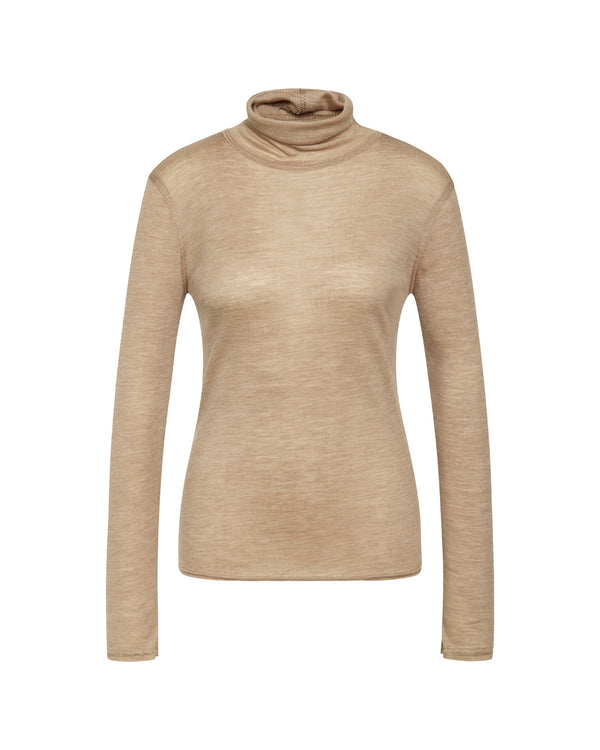 LA ROUGE ApS Marie Turtleneck Shirt Light Sand Melange