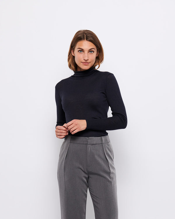 LA ROUGE ApS Marie Turtleneck Shirt Navy Melange