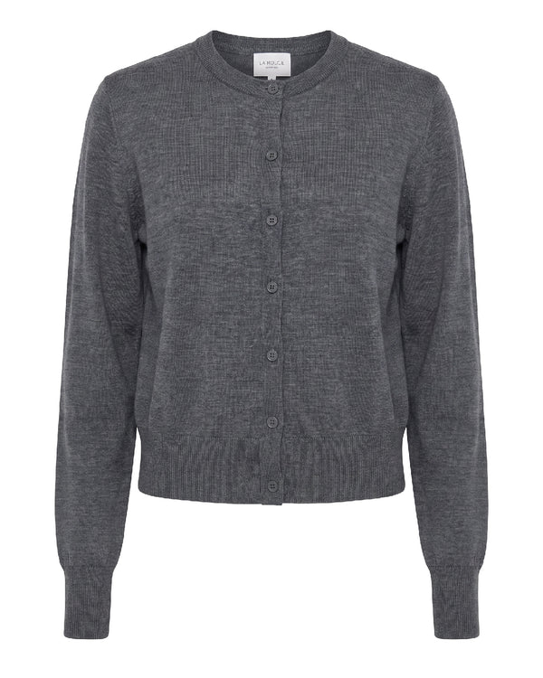 LA ROUGE ApS Merlin Cardigan Cardigan Dark Grey Melange