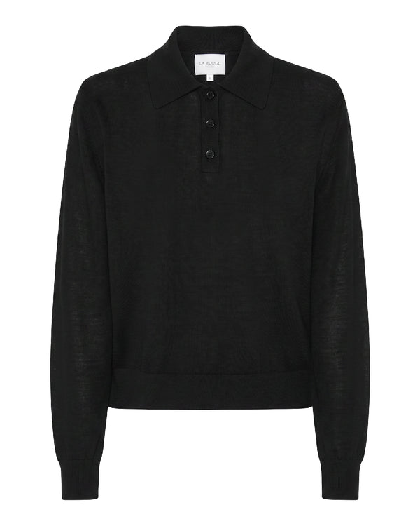 LA ROUGE ApS Merlin L/S Poloshirt Polo Shirt Black