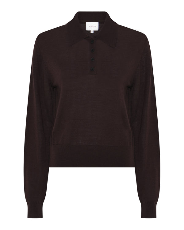 LA ROUGE ApS Merlin L/S Poloshirt Polo Shirt Dark Brown