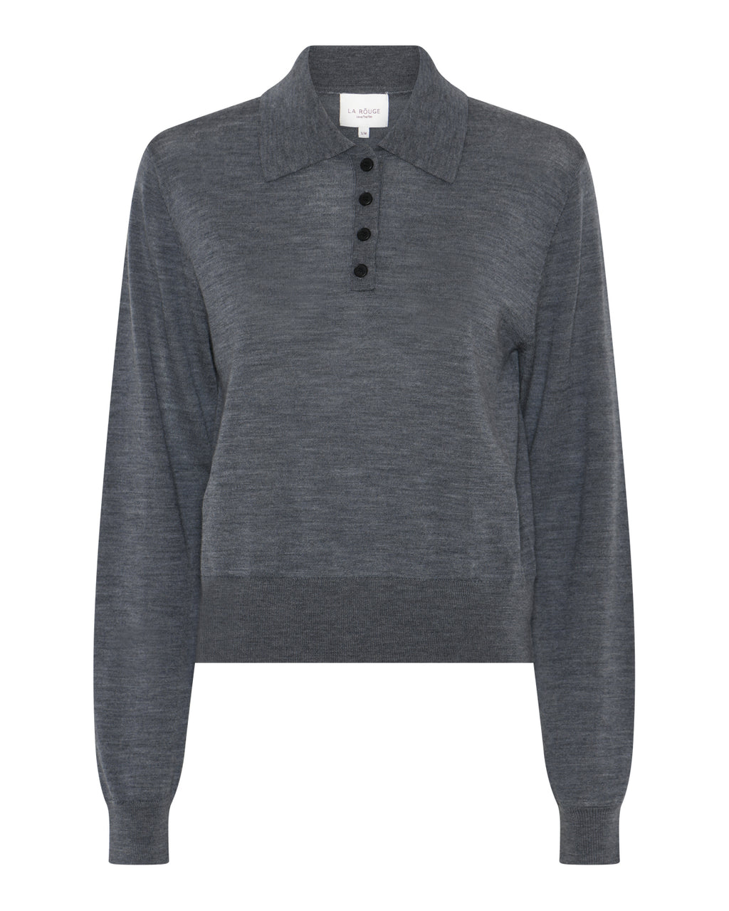 LA ROUGE ApS Merlin L/S Poloshirt Polo Shirt Dark Grey Melange