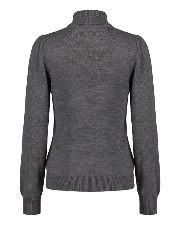 LA ROUGE ApS Merlin L/S Turtleneck Knit Dark Grey Melange