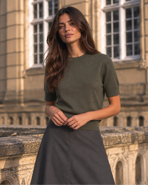 LA ROUGE ApS Merlin S/S Turtleneck Knit Army Green