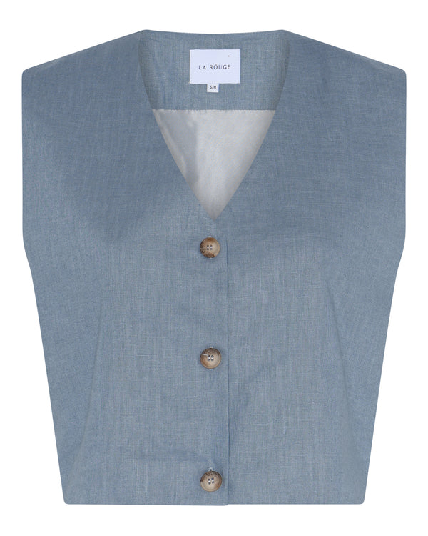 LA ROUGE ApS Mette Waistcoat Waistcoat Faded Blue
