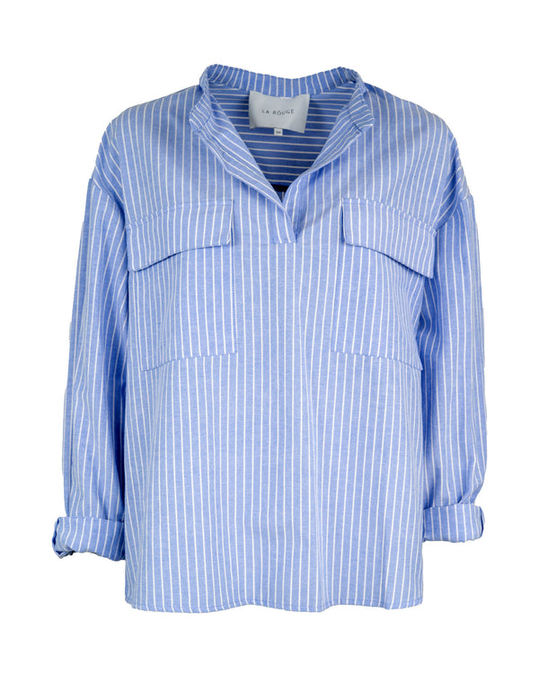 LA ROUGE ApS Mille Shirt Shirt Blue/Offwhite stripe