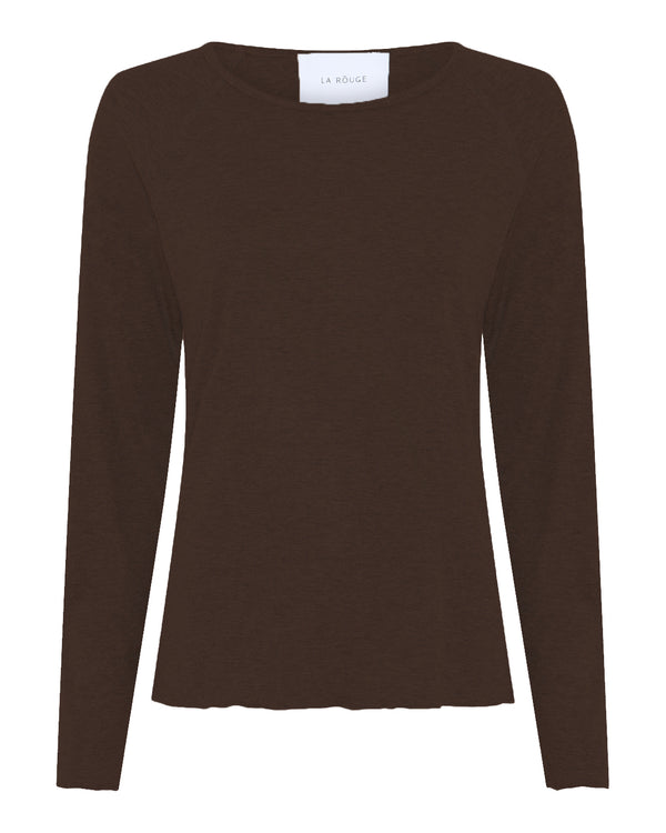 LA ROUGE ApS NOOS - Line L/S T-shirt Dark Brown
