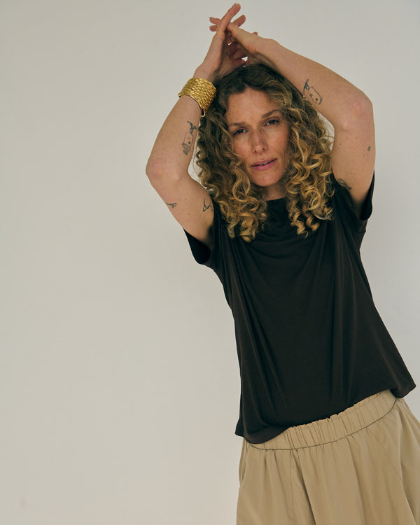 LA ROUGE ApS NOOS - Line S/S T-shirt T-shirt Dark Brown