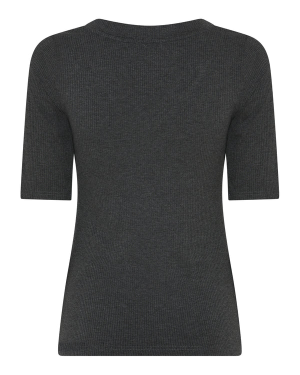 LA ROUGE ApS NOOS - Lisa S/S T-shirt Short Sleeve Dark Grey Melange