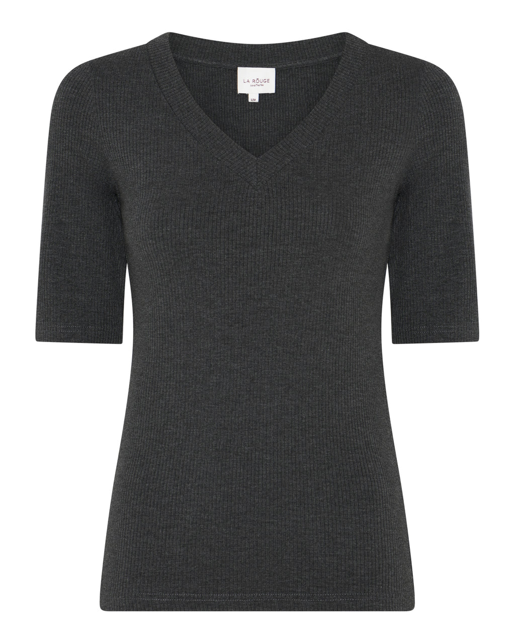 LA ROUGE ApS NOOS - Lisa S/S T-shirt Short Sleeve Dark Grey Melange