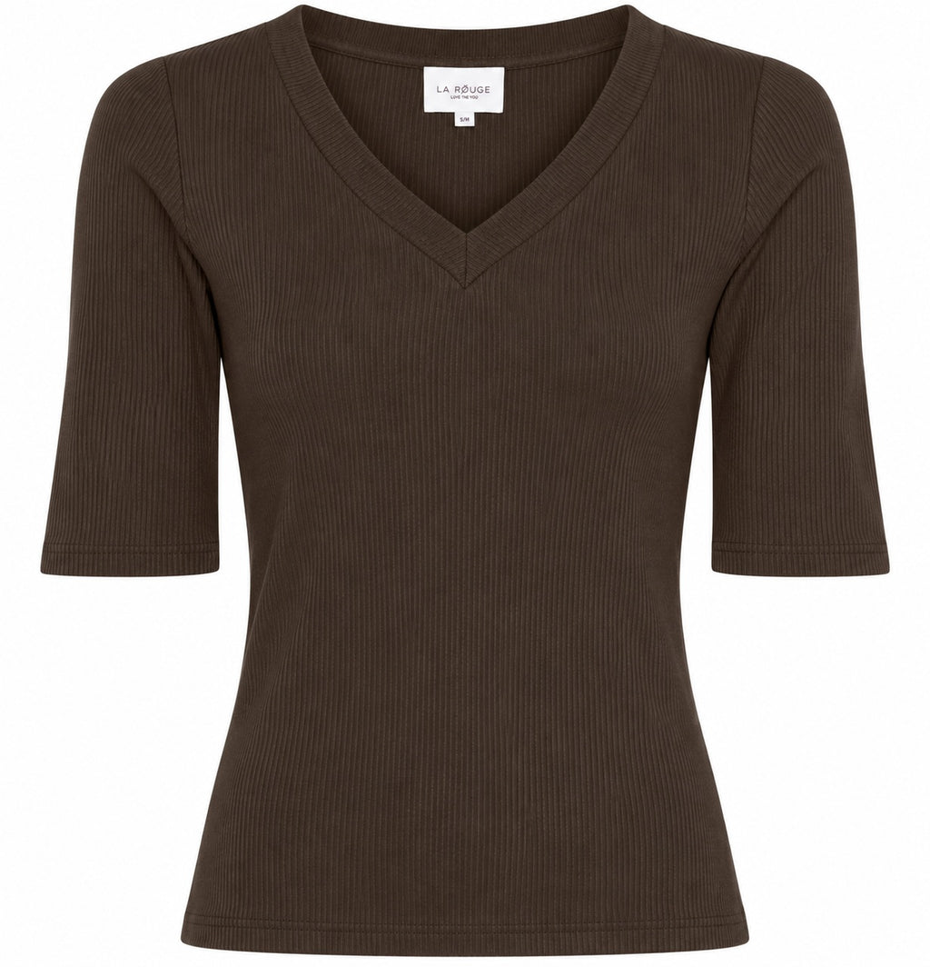 LA ROUGE ApS NOOS - Lisa S/S T-shirt T-shirt Dark Brown