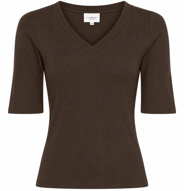 LA ROUGE ApS NOOS - Lisa S/S T-shirt T-shirt Dark Brown
