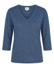 LA ROUGE ApS NOOS - Lise 3/3 V-neck T-shirt Navy