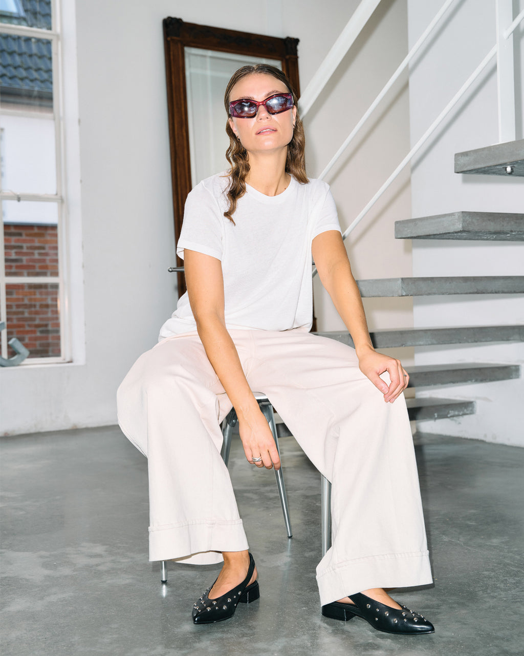 LA ROUGE ApS NOOS - Sille T-shirt Logo T-shirt White