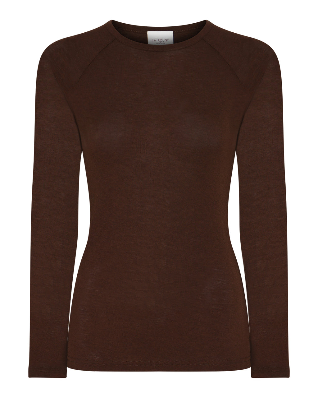 LA ROUGE ApS NOOS - Sille Wool L/S Raglan Sleeve T-shirt Dark Brown