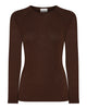 LA ROUGE ApS NOOS - Sille Wool L/S Raglan Sleeve T-shirt Dark Brown