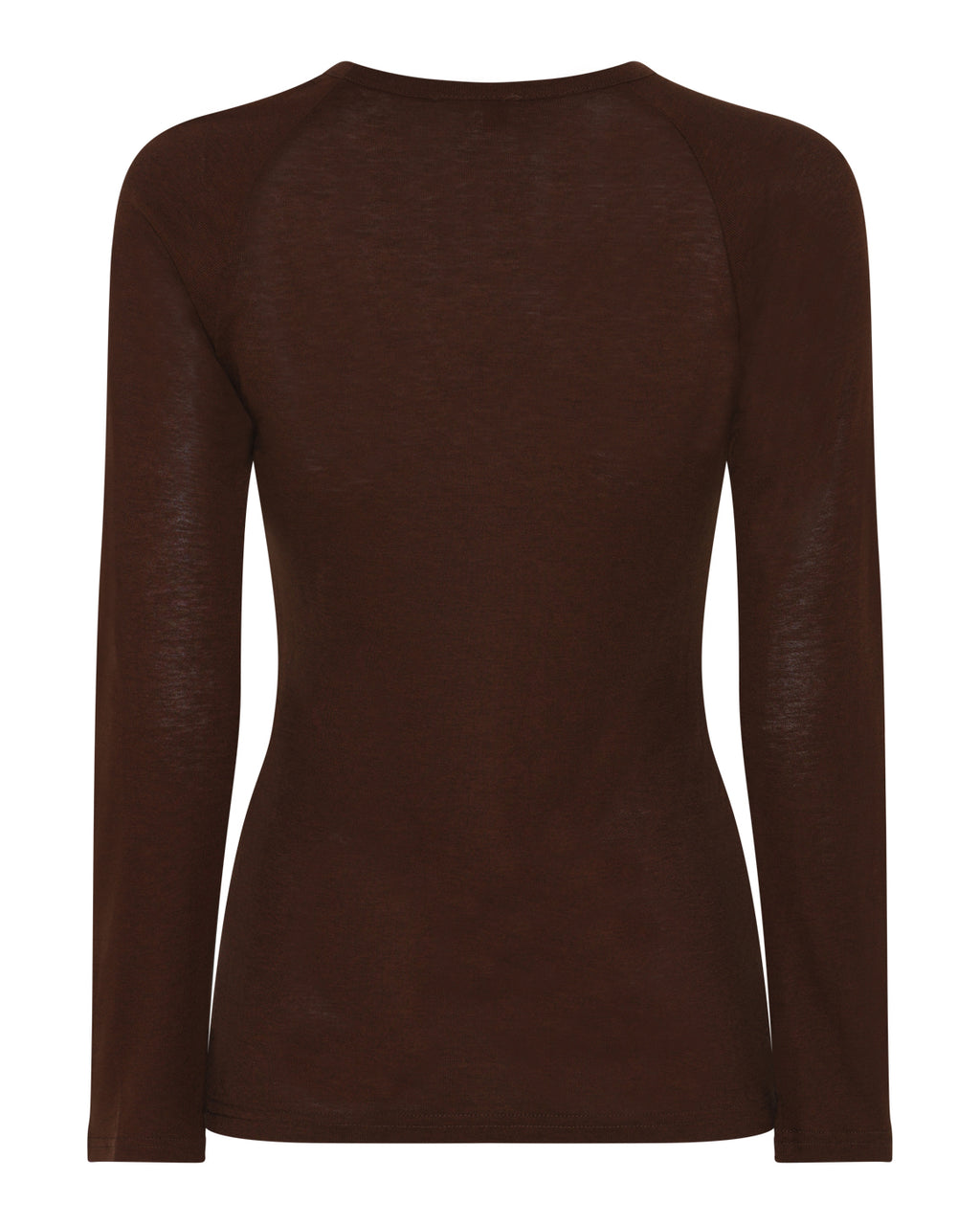 LA ROUGE ApS NOOS - Sille Wool L/S Raglan Sleeve T-shirt Dark Brown