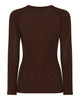 LA ROUGE ApS NOOS - Sille Wool L/S Raglan Sleeve T-shirt Dark Brown