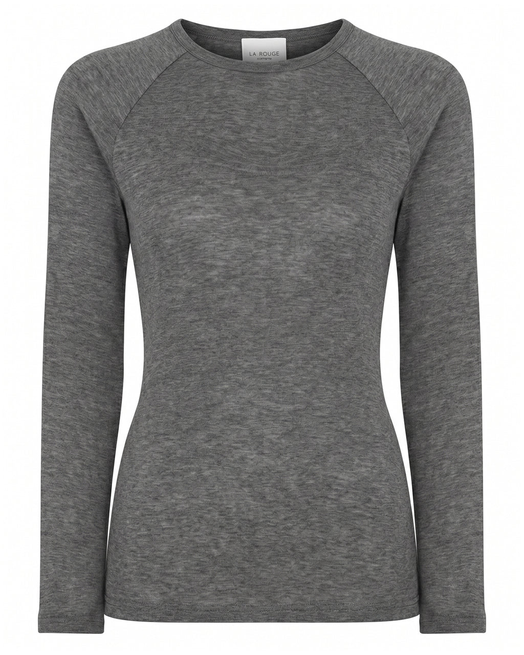 LA ROUGE ApS NOOS - Sille Wool L/S Raglan Sleeve T-shirt Dark Grey Melange
