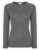 LA ROUGE ApS NOOS - Sille Wool L/S Raglan Sleeve T-shirt Dark Grey Melange