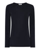LA ROUGE ApS NOOS - Sille Wool L/S Raglan Sleeve T-shirt Navy