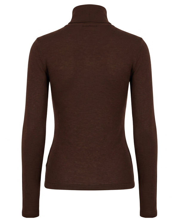 LA ROUGE ApS NOOS - Sille Wool Rollerneck Rollerneck Dark Brown