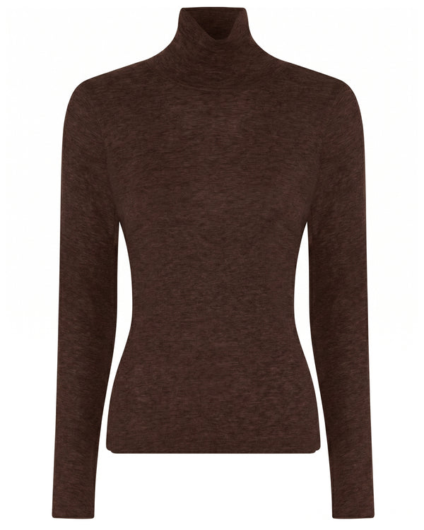 LA ROUGE ApS NOOS - Sille Wool Rollerneck Rollerneck Dark Brown