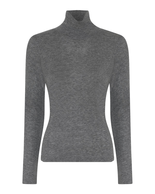 LA ROUGE ApS NOOS - Sille Wool Rollerneck Rollerneck Dark Grey Melange