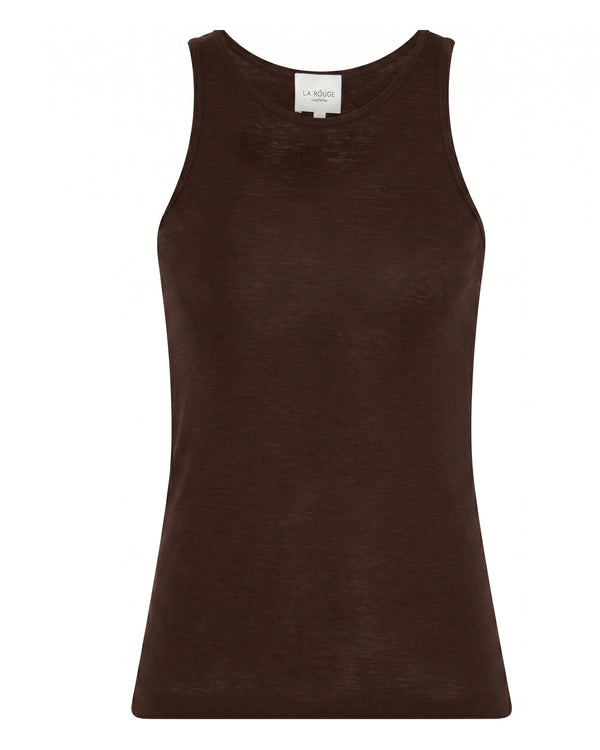 LA ROUGE ApS NOOS - Sille Wool Singlet Singlet top Dark Brown