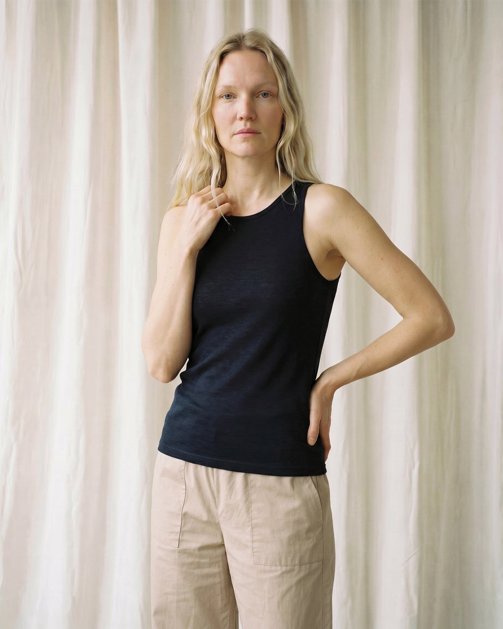LA ROUGE ApS NOOS - Sille Wool Singlet Singlet top Navy