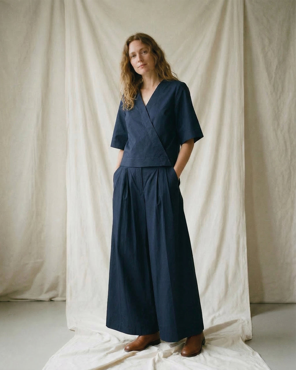 LA ROUGE ApS Pia Pants Wide leg Pants Navy