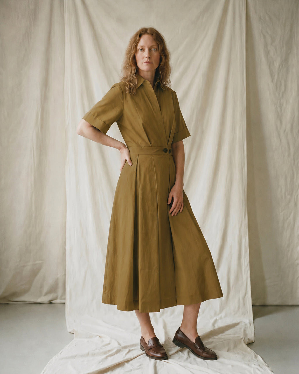 LA ROUGE ApS Pia S/S Dress Dress Khaki