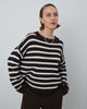 LA ROUGE ApS Rosalia Striped Knit Knit Brown/Offwhite Stripe