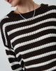 LA ROUGE ApS Rosalia Striped Knit Knit Brown/Offwhite Stripe