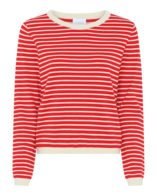 LA ROUGE ApS Sailor Knit L/S Knit Off White / Red Stripe