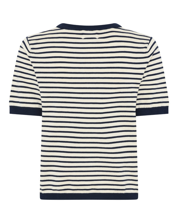 LA ROUGE ApS Sailor Knit S/S Knit Offwhite/navy stripe