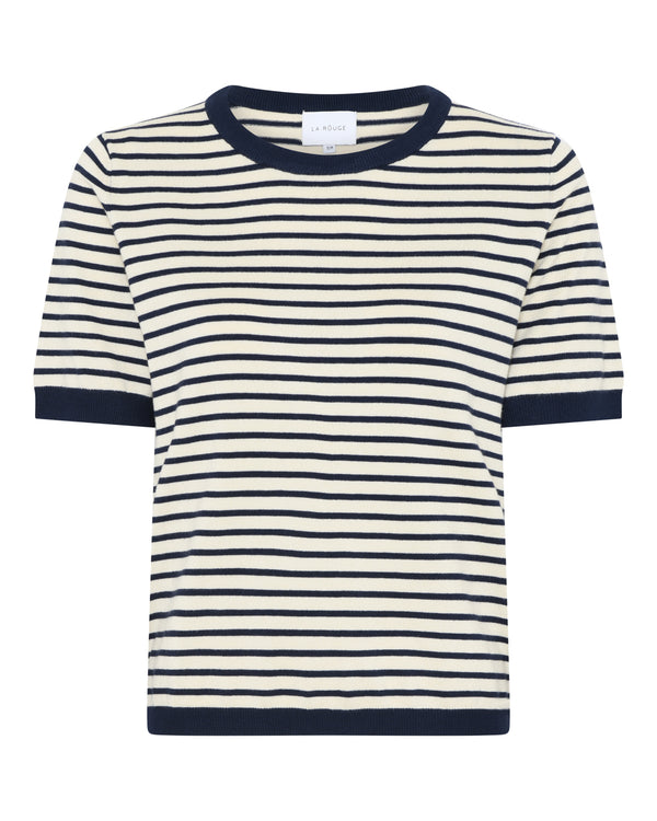 LA ROUGE ApS Sailor Knit S/S Knit Offwhite/navy stripe