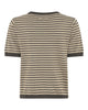 LA ROUGE ApS Sailor Knit S/S Knit Sand/brown stripe