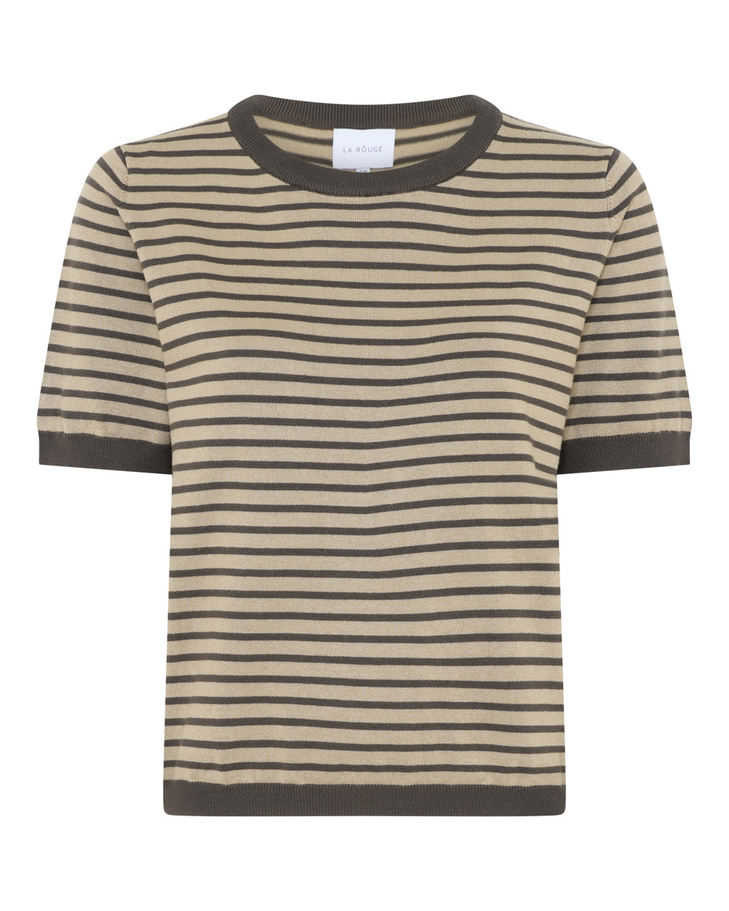 LA ROUGE ApS Sailor Knit S/S Knit Sand/brown stripe