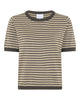 LA ROUGE ApS Sailor Knit S/S Knit Sand/brown stripe