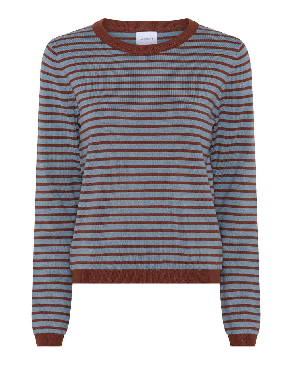 LA ROUGE ApS Sailor L/S Knit Knit Chestnut/faded blue stripe