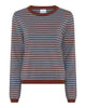 LA ROUGE ApS Sailor L/S Knit Knit Chestnut/faded blue stripe