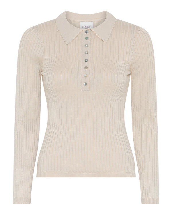 LA ROUGE ApS Sailor Poloshirt Top Off White